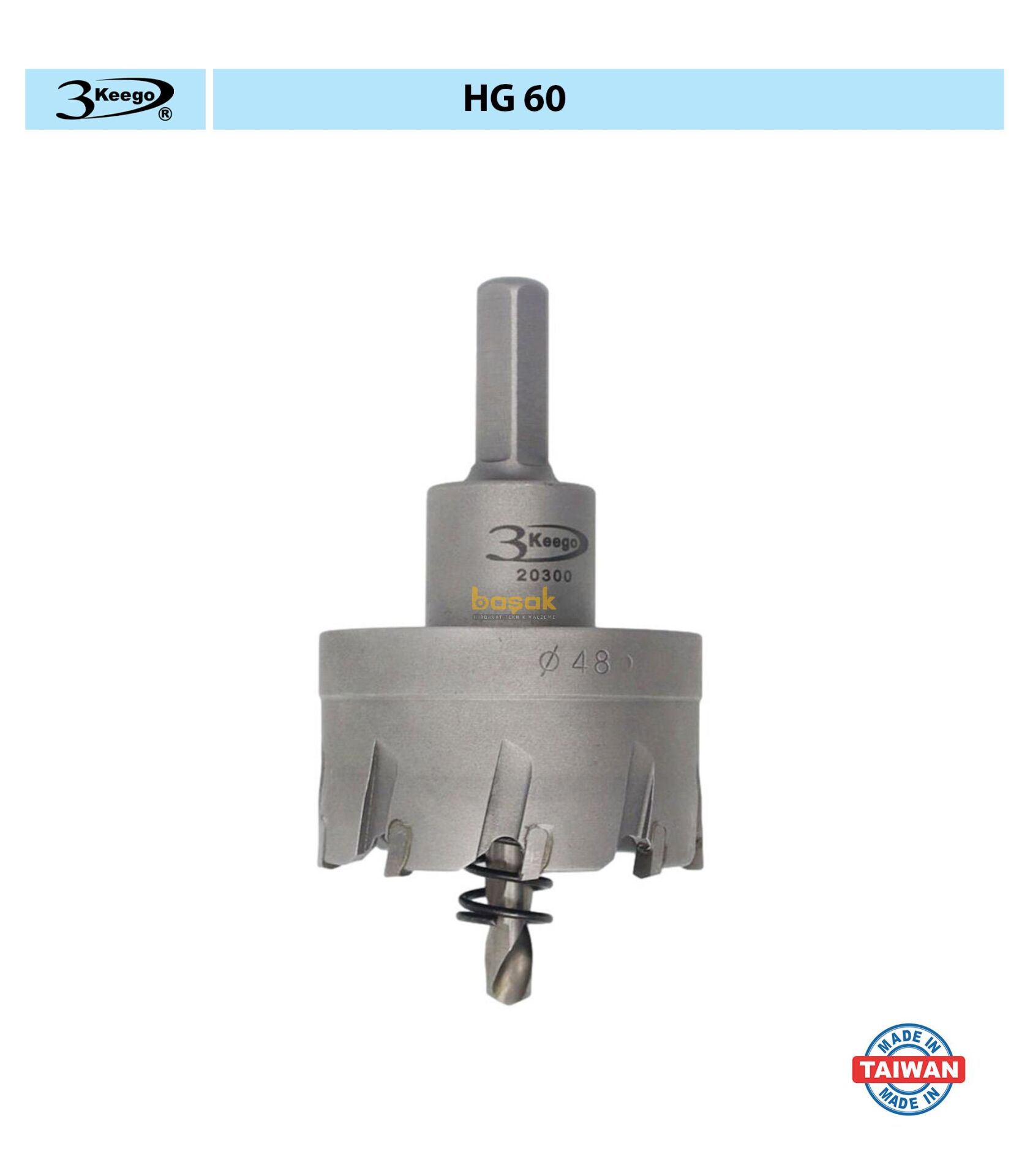 3Keego 48 mm TCT Elmas Uçlu Panç HG60