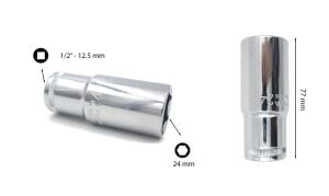 Ceta Form 24 mm 1/2” 6 Köşe Derin Lokma Anahtar C24-H24