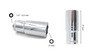 Ceta Form 27 mm 1/2” 6 Köşe Derin Lokma Anahtar C24-H27