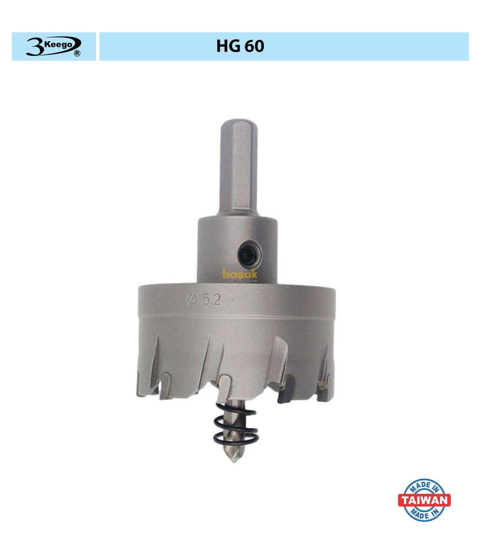 3Keego 52 mm TCT Elmas Uçlu Panç HG60