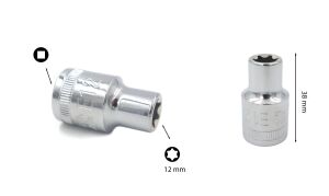 Ceta Form E12 1/2” Dış Torx Lokma Anahtar C26-12