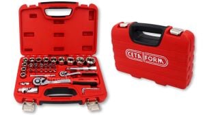 Ceta 4-32 mm Lokma Takımı 1/4'' + 1/2'' Plastik Kutulu 35 parça C20-35PH4