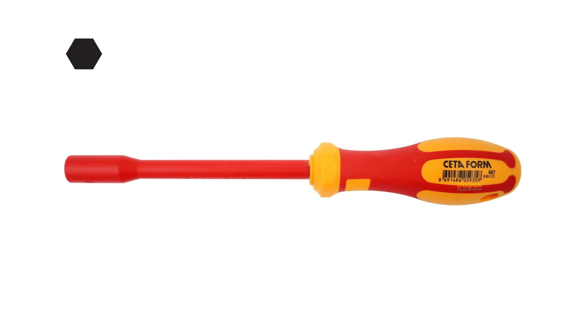 Ceta Form 8 mm 1000 Volt VDE İzoleli Lokma Tornavida G07-080-125