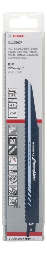 Bosch S 1130 CF 175mm 25'li Metal Endurance Panter Testere Ucu 2608657932