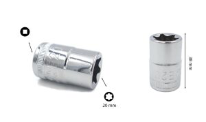 Ceta Form E20 1/2” Dış Torx Lokma Anahtar C26-20