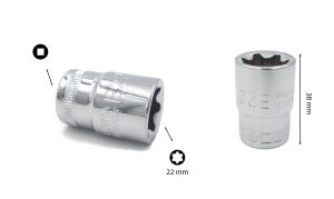 Ceta Form E22 1/2” Dış Torx Lokma Anahtar C26-22