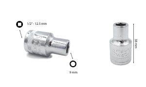Ceta Form 9 mm 1/2” 6 Köşe Lokma Anahtar C22-H09