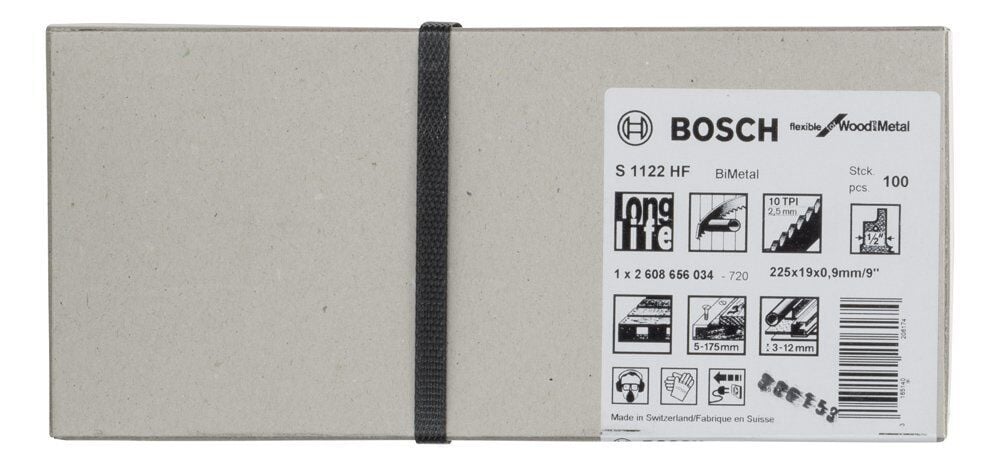 Bosch S 1122 HF 175mm 100'lü Esnek Ahşap-Metal Panter Testere 2608656034