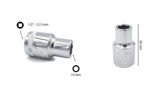 Ceta Form 10 mm 1/2” 6 Köşe Lokma Anahtar C22-H10