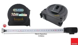 Ceta Form Mıknatıslı Şerit Metre 10 mt x 25 mm P05B-1025