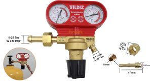 Yıldız 5311S 0-1.5 Bar Asetilen Basınç Düşürücü Saat