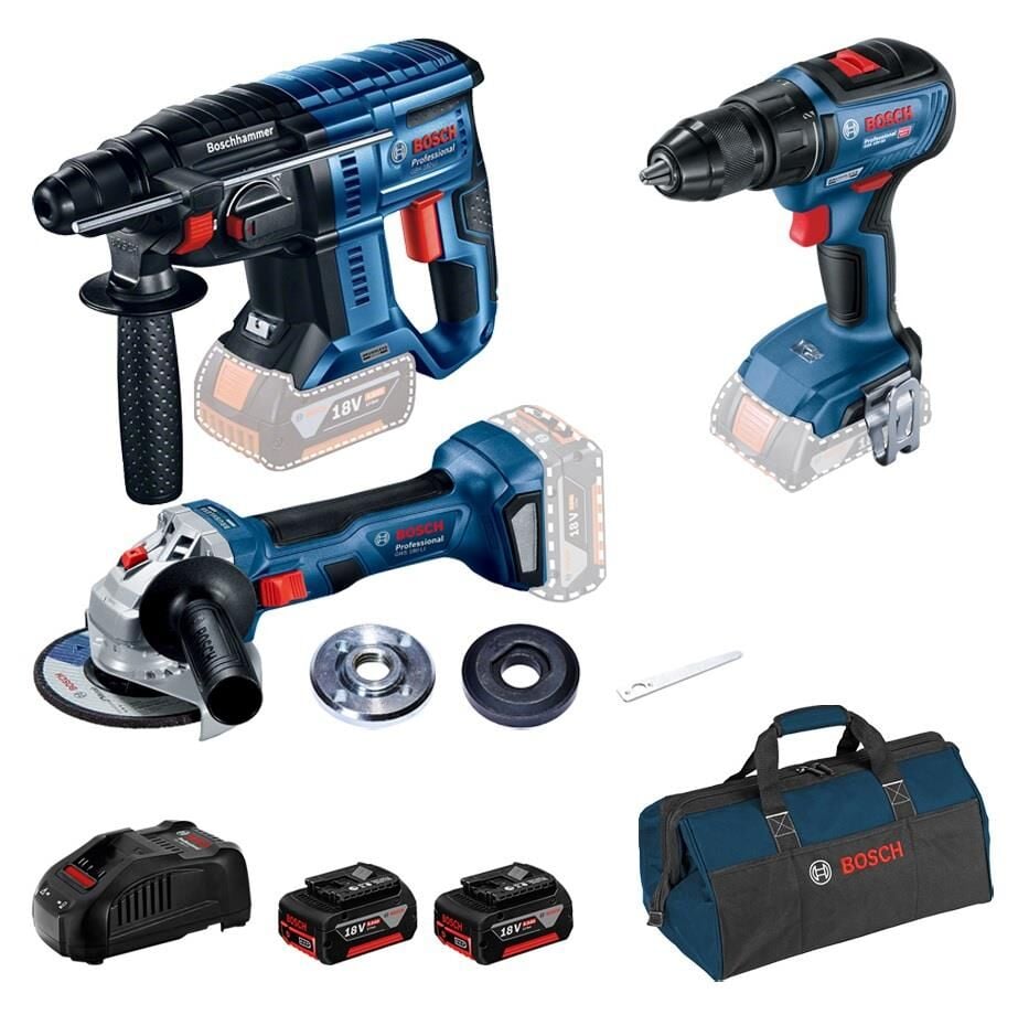 Bosch 18 Volt 3’lü Akülü Profesyonel Alet Seti GSR+GBH+GWS 0615990M32