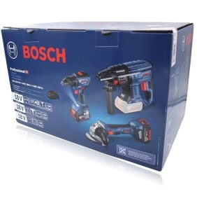 Bosch 18 Volt 3’lü Akülü Profesyonel Alet Seti GSR+GBH+GWS 0615990M32
