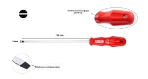 Ceta Form 4 x 150 mm Düz Tornavida 4100/44M