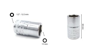 Ceta Form 15 mm 1/2” 6 Köşe Lokma Anahtar C22-H15