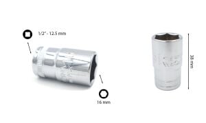 Ceta Form 16 mm 1/2” 6 Köşe Lokma Anahtar C22-H16