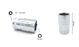 Ceta Form 16 mm 1/2” 6 Köşe Lokma Anahtar C22-H16