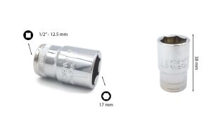 Ceta Form 17 mm 1/2” 6 Köşe Lokma Anahtar C22-H17