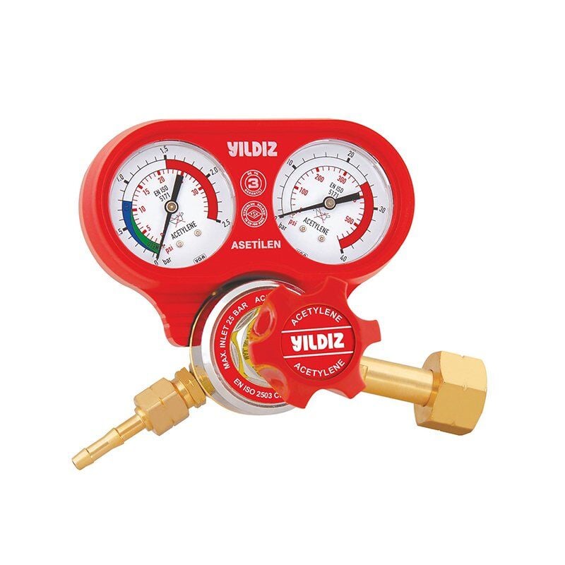 Yıldız 5411S 0-1,5 Bar Asetilen Basınç Düşürücü Saat