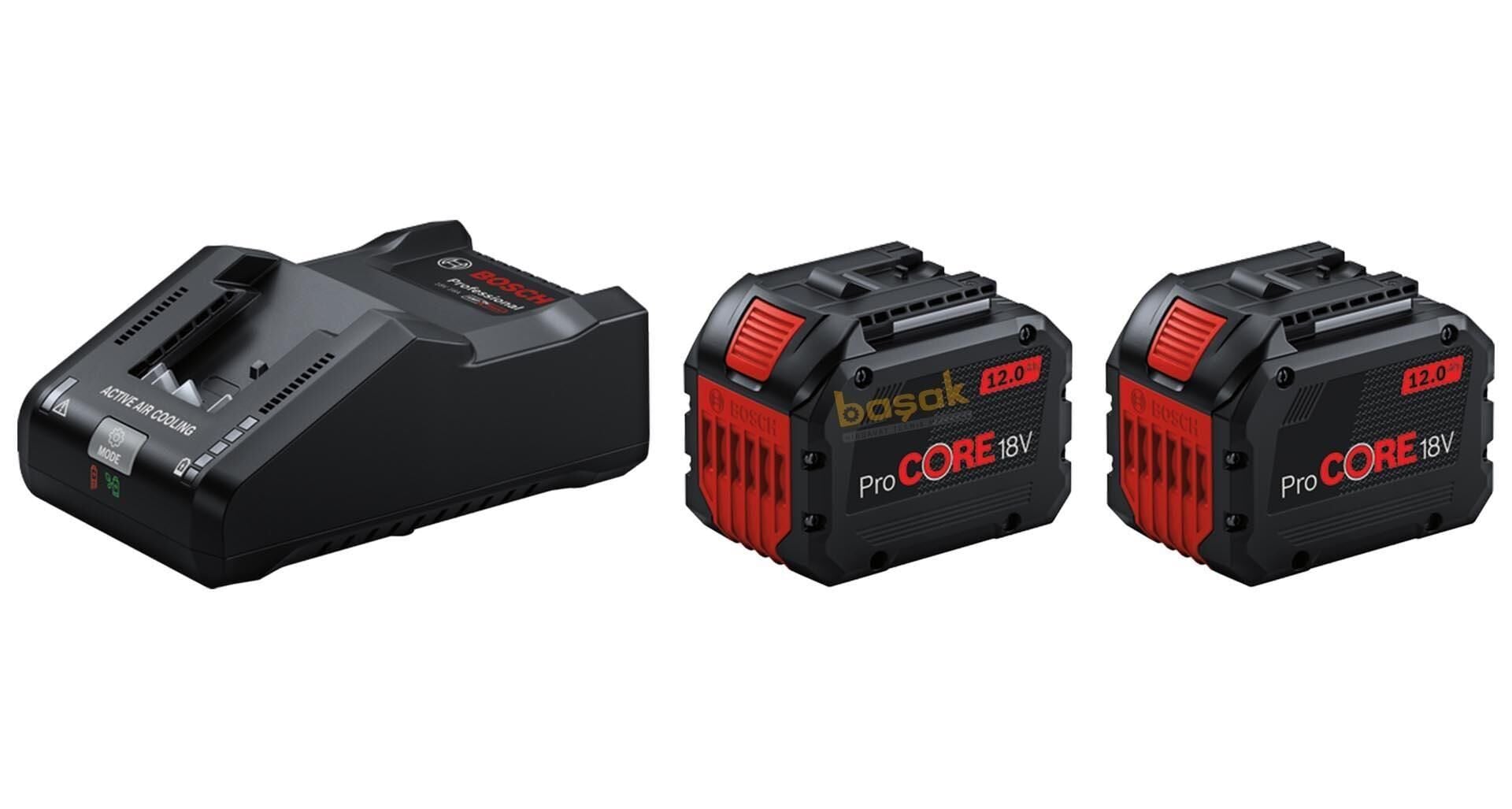 Bosch 2x ProCore 18V 12 Ah akü + GAL 18V-160 Şarj Cihazı 1600A02T5W