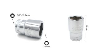 Ceta Form 18 mm 1/2” 6 Köşe Lokma Anahtar C22-H18