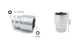 Ceta Form 20 mm 1/2” 6 Köşe Lokma Anahtar C22-H20