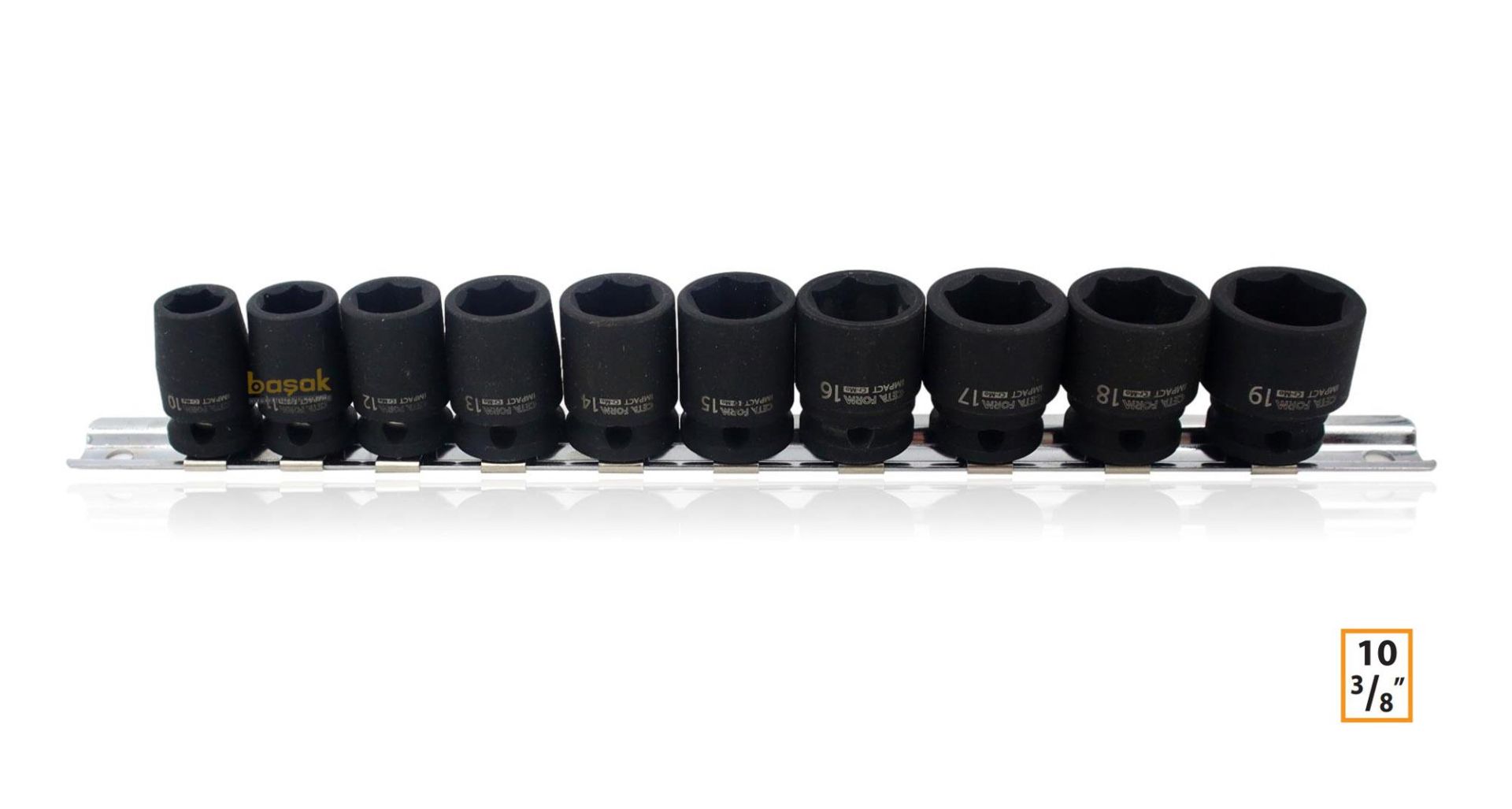 Ceta Form 10 - 19 mm  3/8'' Havalı Lokma Takımı 10 Parça C52R-RH10
