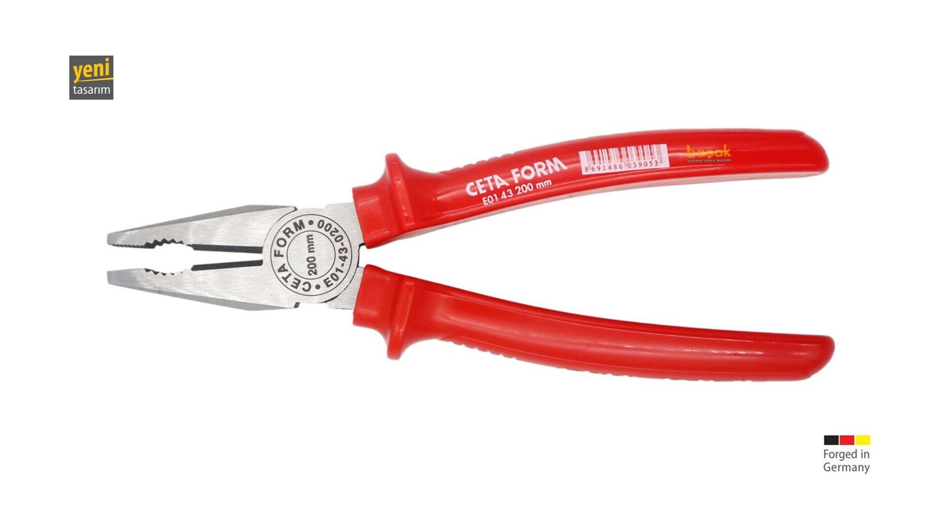 Ceta Form 200 mm Kombine Pense Polisajlı-UniGrip Sap E01-43-0200