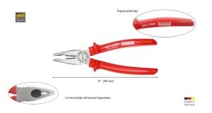 Ceta Form 200 mm Kombine Pense Polisajlı-UniGrip Sap E01-43-0200