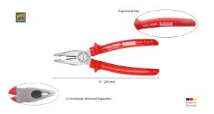 Ceta Form 200 mm Kombine Pense Polisajlı-UniGrip Sap E01-43-0200