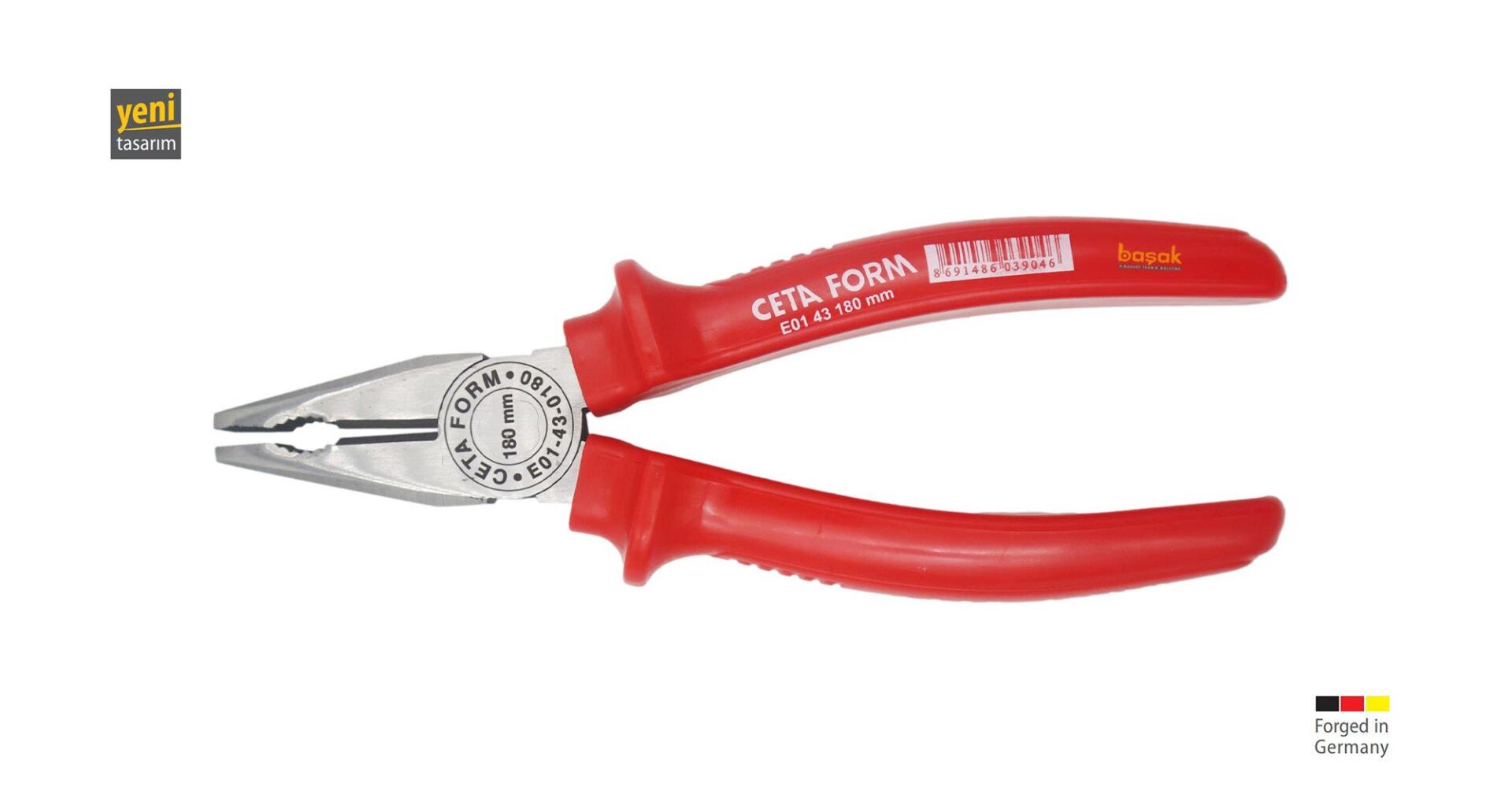 Ceta Form 180 mm Kombine Pense Polisajlı-UniGrip Sap E01-43-0180