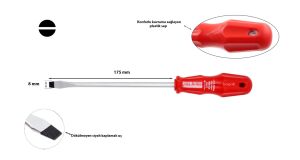 Ceta Form 8 x 175 mm Düz Tornavida 4100/75M