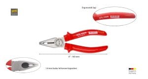 Ceta Form 160 mm Kombine Pense Polisajlı-UniGrip Sap E01-43-0160