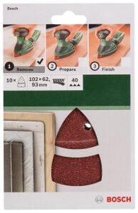 Bosch 102 x 62/93 mm 40 kum Multi Üçgen Zımpara Kağıdı 2609256A61