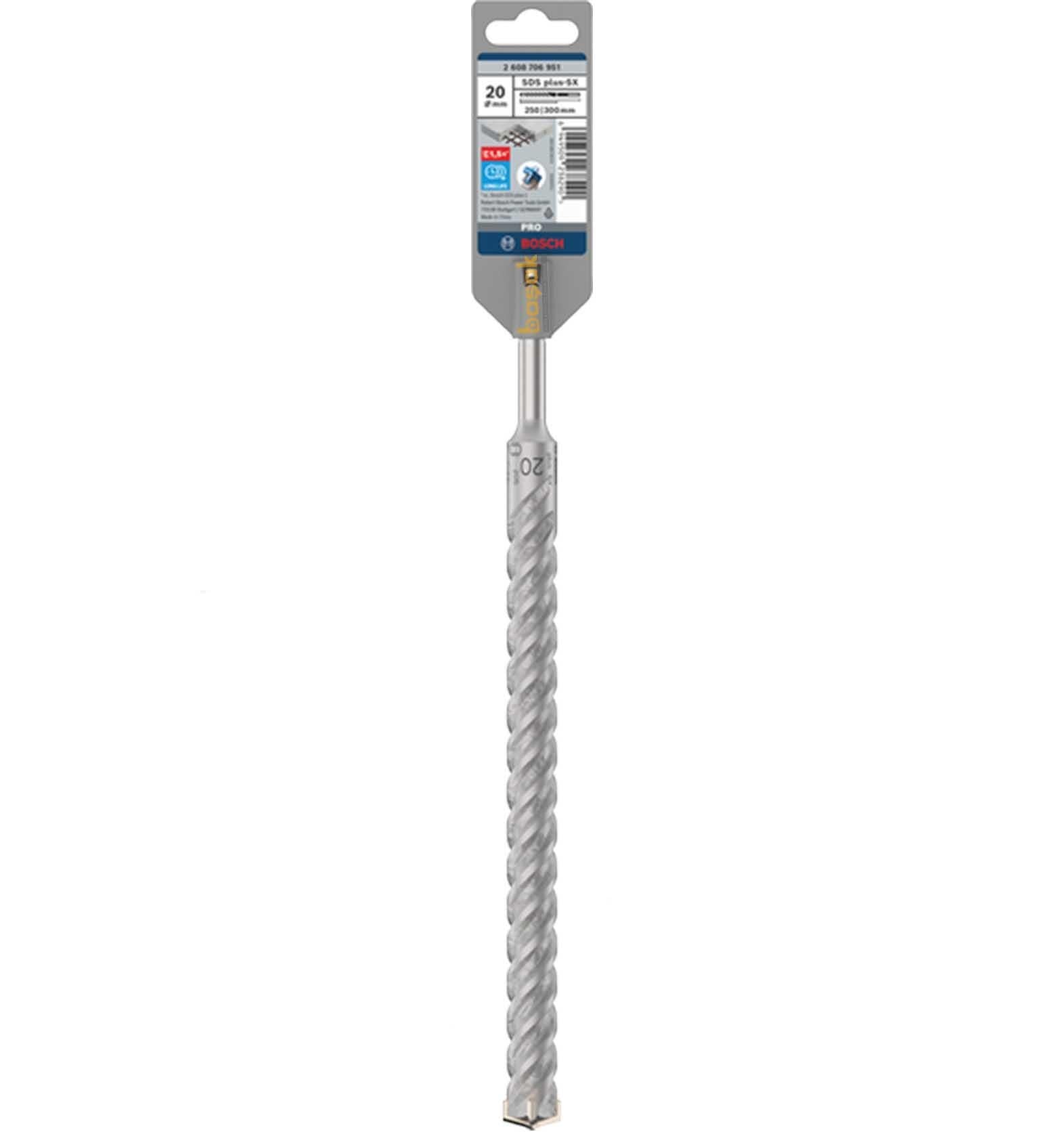 Bosch Pro SDS Plus-5X 20 x 300 mm Dört Elmaslı Matkap Ucu