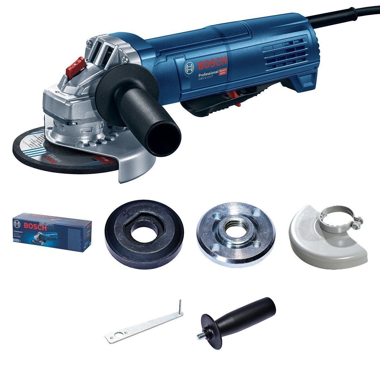 Bosch GWS 9-115 P Koruma Şalterli Avuç Taşlama Makinesi 0601396505