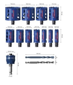Bosch Expert 14 Parça Sert Malzemeleri için Panç Seti 2608900448