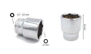 Ceta Form 27 mm 1/2” 6 Köşe Lokma Anahtar C22-H27