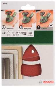 Bosch 102 x 62/93 mm 180 kum Multi Üçgen Zımpara Kağıdı 2609256A65