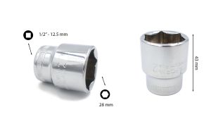 Ceta Form 28 mm 1/2” 6 Köşe Lokma Anahtar C22-H28