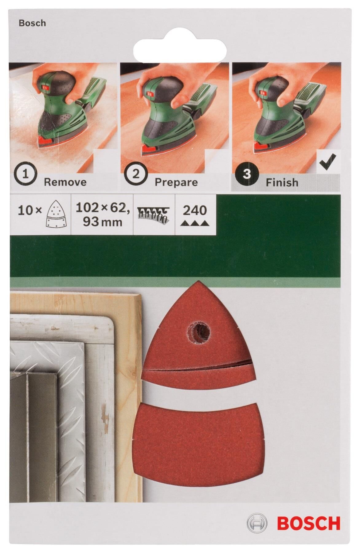 Bosch 102 x 62/93 mm 240 kum Multi Üçgen Zımpara Kağıdı 2609256A66