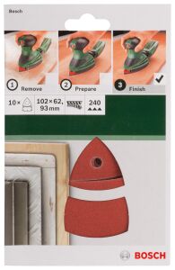 Bosch 102 x 62/93 mm 240 kum Multi Üçgen Zımpara Kağıdı 2609256A66
