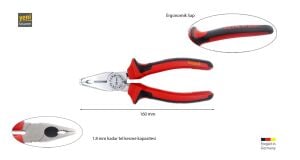 Ceta Form 160 mm Kombine Pense Parlak Krom-DuoTech Sap E01-11-0160