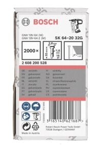 Bosch 32 mm Görünmez Başsız Tel Çivi 20° 2000 Adet 2608200528