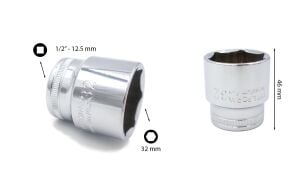 Ceta Form 32 mm 1/2” 6 Köşe Lokma Anahtar C22-H32