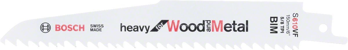 Bosch S 610 VF 100mm 5'li Ağır Hizmet Ahşap-Metal Panter Testere 2608657608