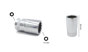 Ceta Form 15 mm 1/2” 12 Köşe Yıldız Lokma Anahtar C22-B15