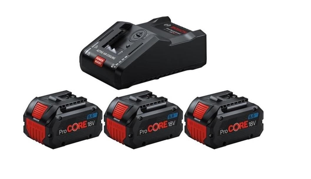 Bosch 3 Adet 8 Ah ProCORE Akü-GAL18V 160 Şarj Aleti Seti 0615A5004Y
