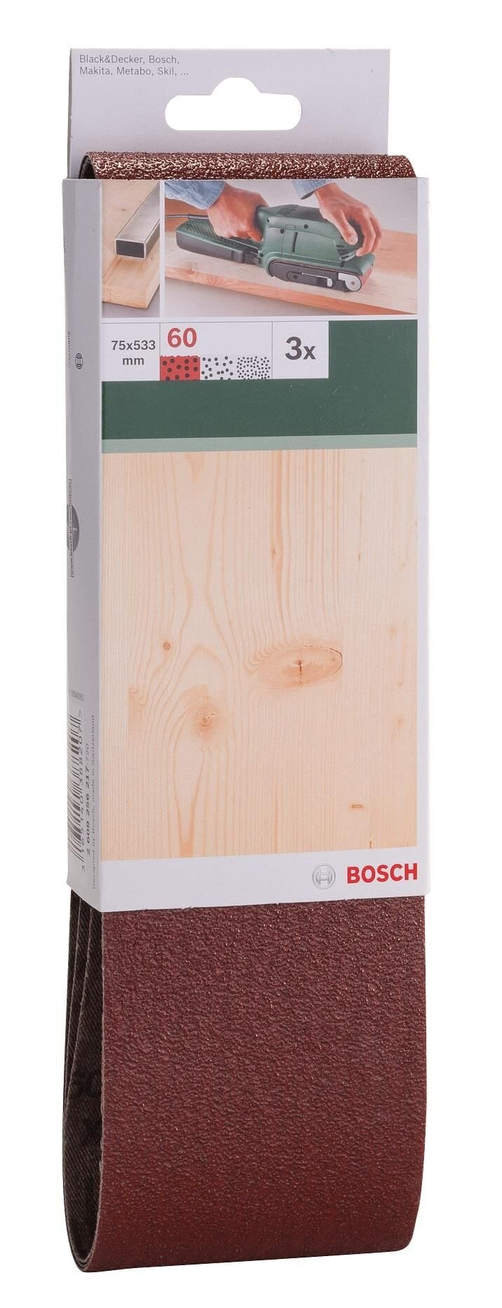 Bosch Tank Zımpara Kağıdı 3'lü 75 x 533 mm 60 Kum 2609256217