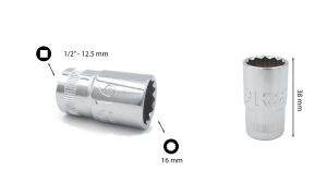 Ceta Form 16 mm 1/2” 12 Köşe Yıldız Lokma Anahtar C22-B16